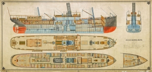 Generalplan des Fracht- und Passagierdampfers Sirius
